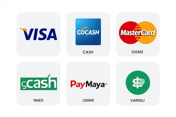 Payment methods illustration with various logos
