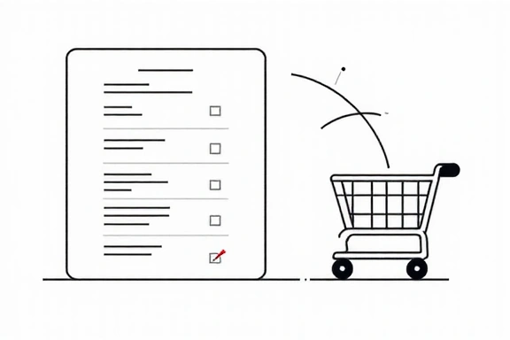 Shopping cart icon with summary details