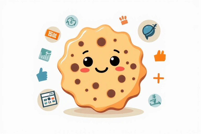 Ilustrasyon ng isang cookie na may digital elements